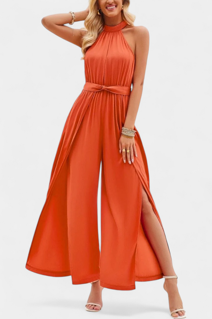Asymmetrical One-Shoulder Jumpsuit | Elegant Bow Accent | Perfect for Parties and Events | Chic Fashion Statement
