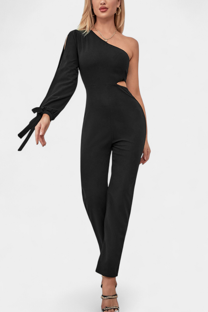 Asymmetrical Knot Detail Jumpsuit | Elegant Design | Perfect for Special Occasions | Comfortable Fit