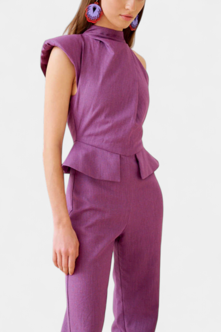 Asymmetrical Jumpsuit | Lightweight Linen-Cotton Blend | Effortless Style for Every Occasion