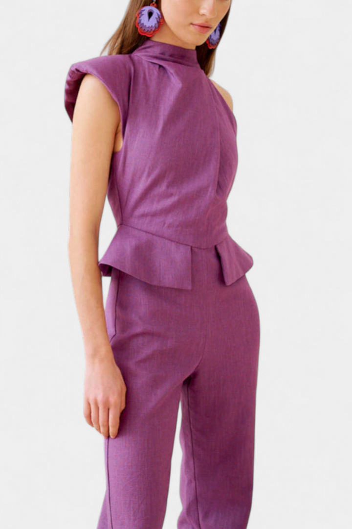 Asymmetrical Jumpsuit | Lightweight Linen-Cotton Blend | Effortless Style for Every Occasion