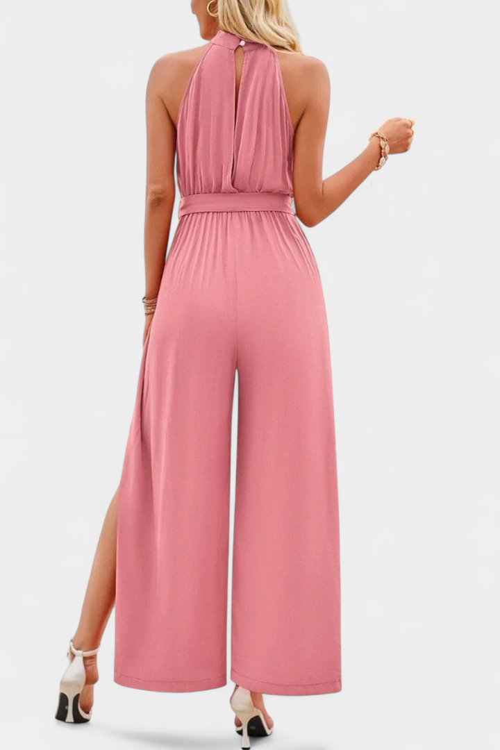 Asymmetrical One-Shoulder Jumpsuit | Elegant Bow Accent | Perfect for Parties and Events | Chic Fashion Statement