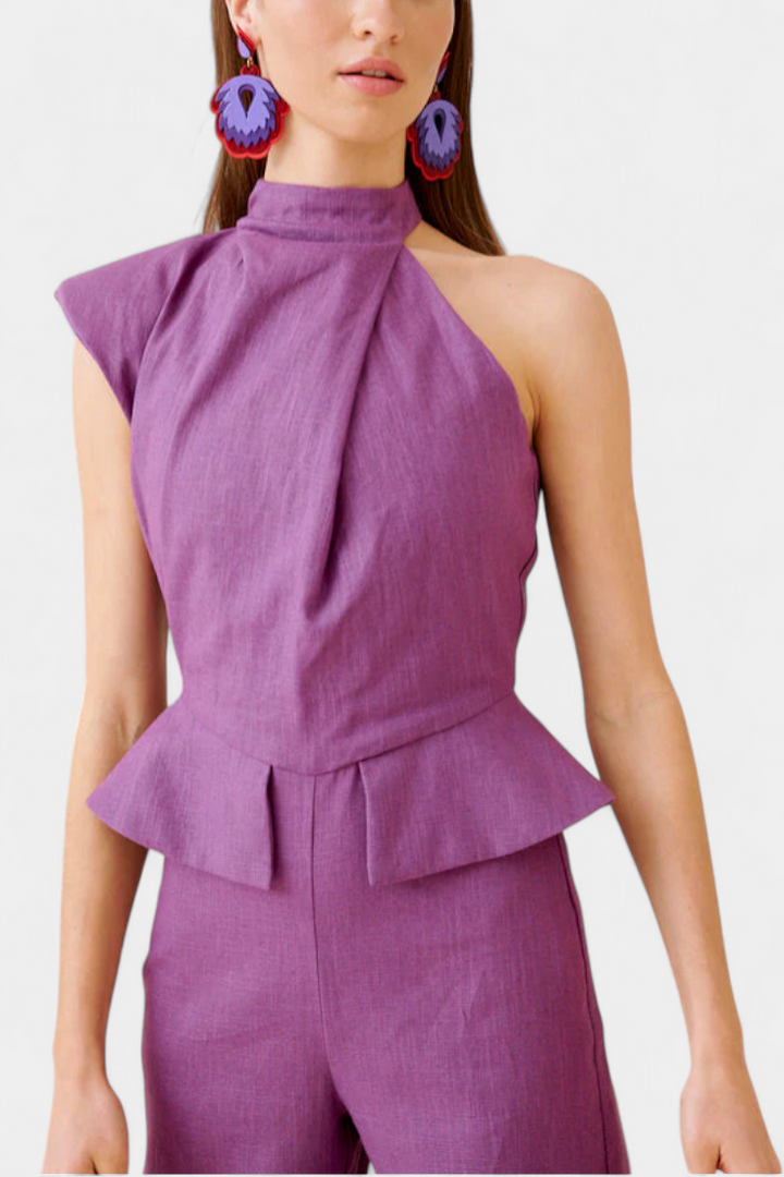 Asymmetrical Jumpsuit | Lightweight Linen-Cotton Blend | Effortless Style for Every Occasion