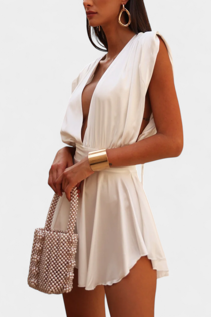 Cape Jumpsuit | Plunging Neckline | Tailored Fit for Elegance | Chic Style