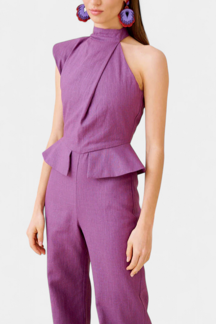 Asymmetrical Jumpsuit | Lightweight Linen-Cotton Blend | Effortless Style for Every Occasion