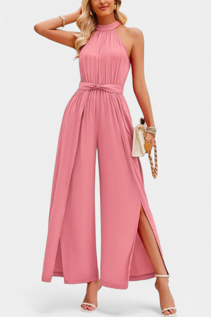 Asymmetrical One-Shoulder Jumpsuit | Elegant Bow Accent | Perfect for Parties and Events | Chic Fashion Statement