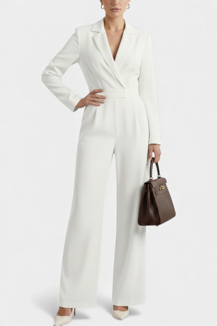 High-Waisted Jumpsuit | Long Sleeve Design | Convenient Pockets | Comfortable and Chic Style