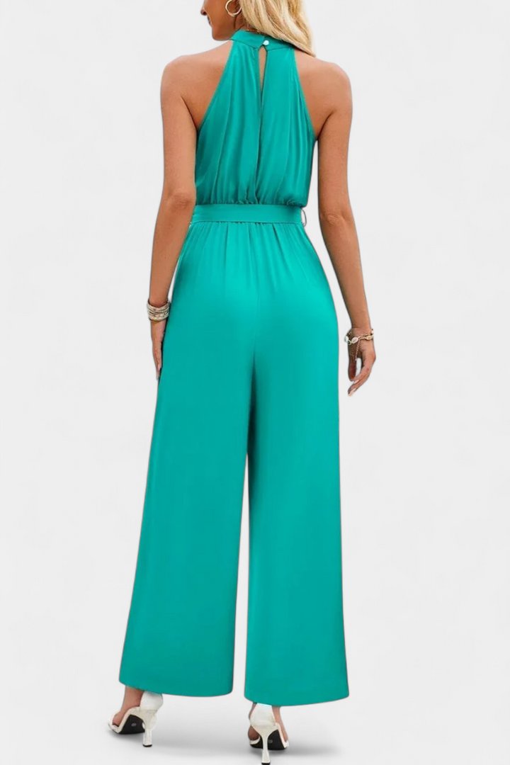 Asymmetrical One-Shoulder Jumpsuit | Elegant Bow Accent | Perfect for Parties and Events | Chic Fashion Statement