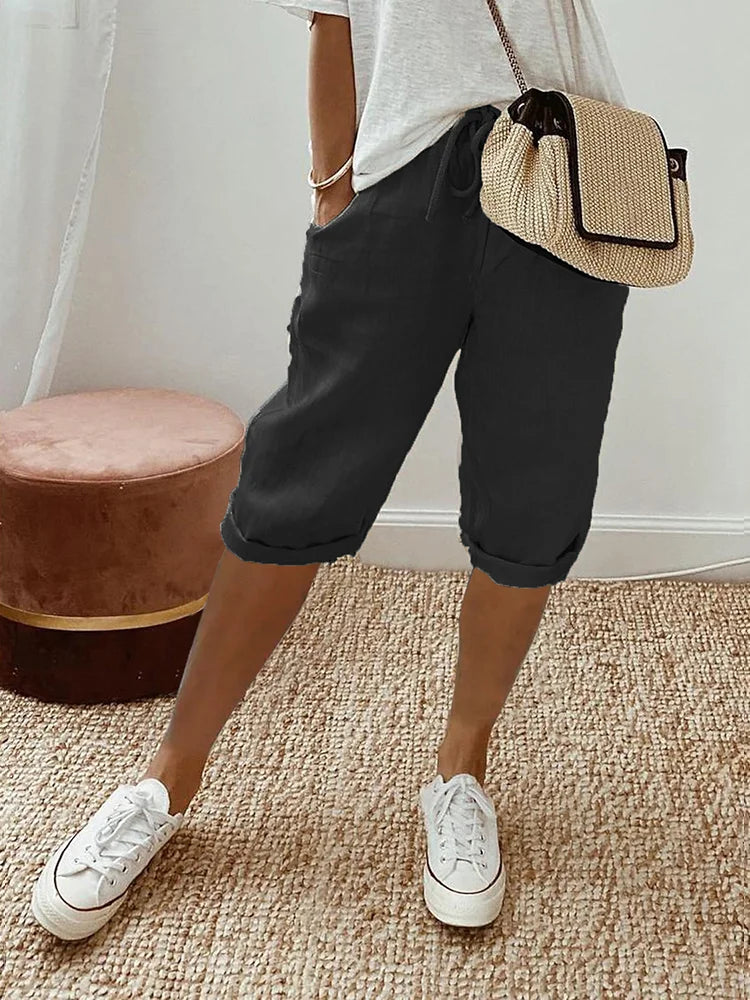 Women's Shorts | Drawstring Waist | Comfortable Relaxed Fit | Perfect for Summer Outings