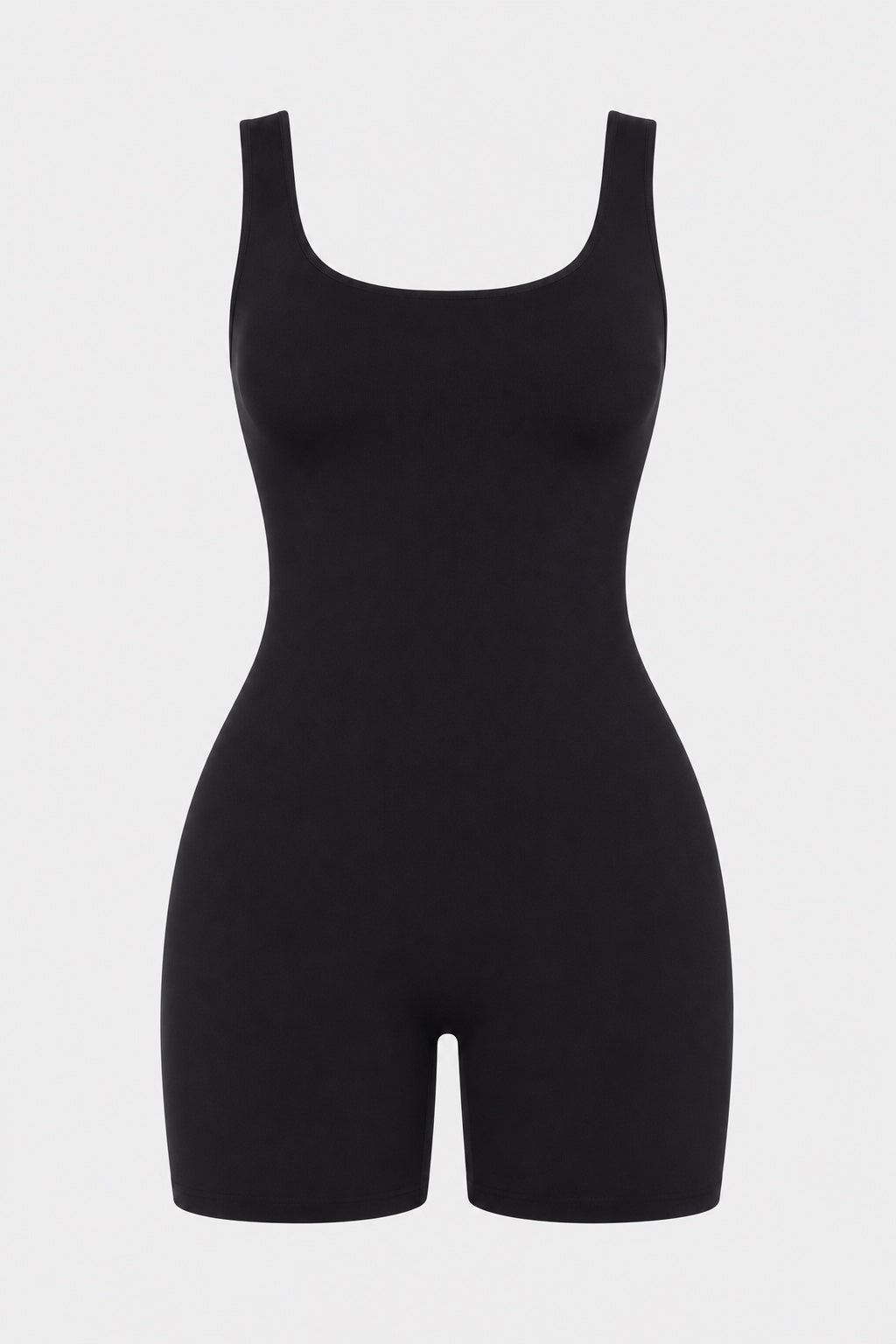Lauren Black Sculpting Romper Bodysuit – product photo on a light grey background