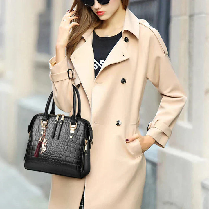 Crocodile-Embossed Leather Bag | Elegant Design | Perfect for Everyday Use | Durable and Chic