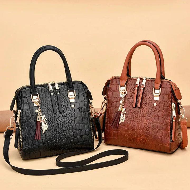 Crocodile-Embossed Leather Bag | Elegant Design | Perfect for Everyday Use | Durable and Chic