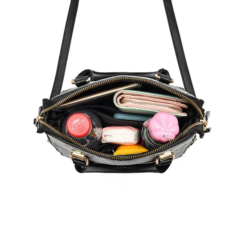 Crocodile-Embossed Leather Bag | Elegant Design | Perfect for Everyday Use | Durable and Chic