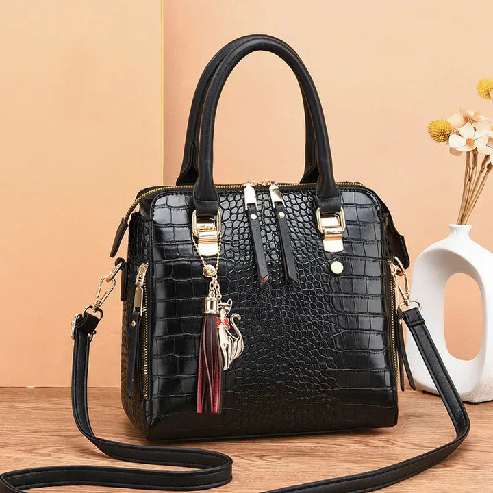 Crocodile-Embossed Leather Bag | Elegant Design | Perfect for Everyday Use | Durable and Chic