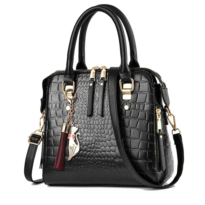Crocodile-Embossed Leather Bag | Elegant Design | Perfect for Everyday Use | Durable and Chic
