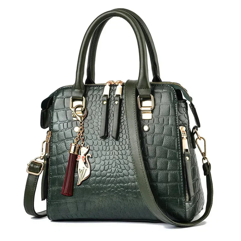 Crocodile-Embossed Leather Bag | Elegant Design | Perfect for Everyday Use | Durable and Chic