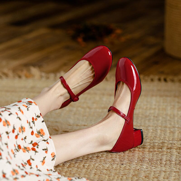 Livy™| Leather Mary Janes