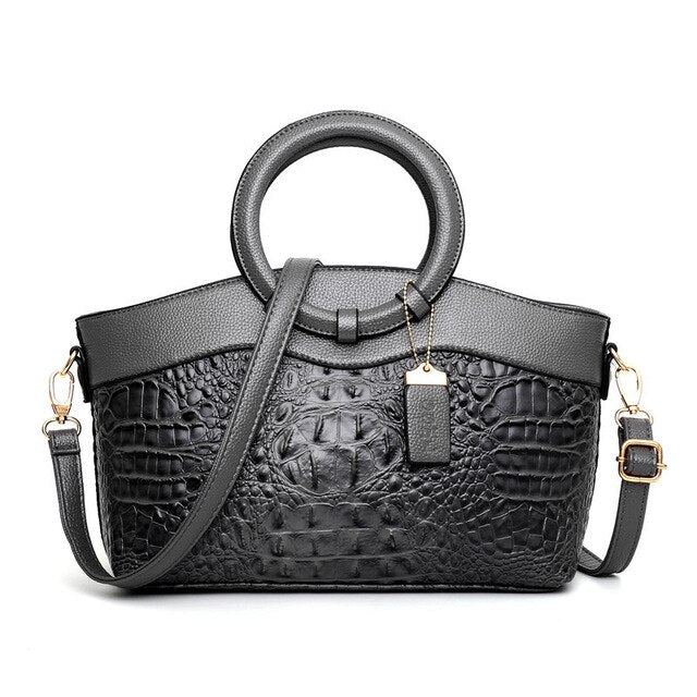 Crocodile Embossed Handbag | Luxurious Design | Perfect for Any Occasion | Durable Faux Leather