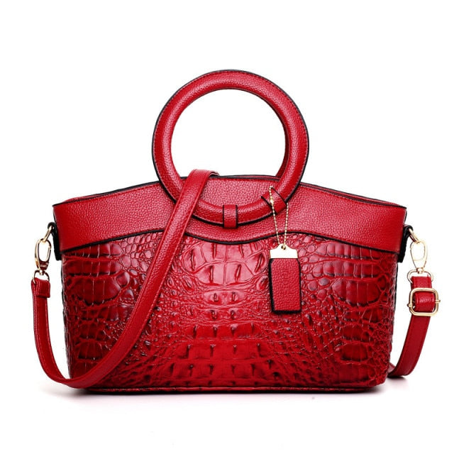 Crocodile Embossed Handbag | Luxurious Design | Perfect for Any Occasion | Durable Faux Leather