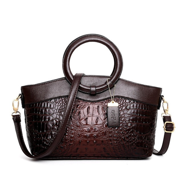Crocodile Embossed Handbag | Luxurious Design | Perfect for Any Occasion | Durable Faux Leather