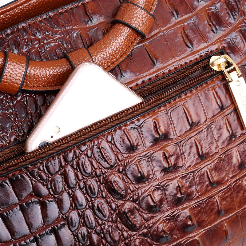 Crocodile Embossed Handbag | Luxurious Design | Perfect for Any Occasion | Durable Faux Leather