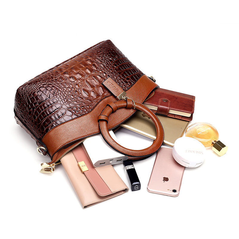 Crocodile Embossed Handbag | Luxurious Design | Perfect for Any Occasion | Durable Faux Leather