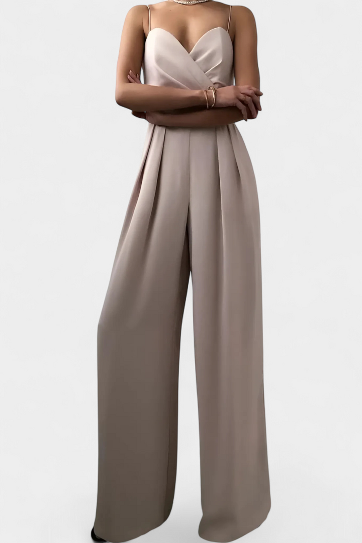Sleeveless Jumpsuit | Tailored Waist Design | Flowy Legs for Effortless Movement | Perfect for Casual or Dressy Occasions