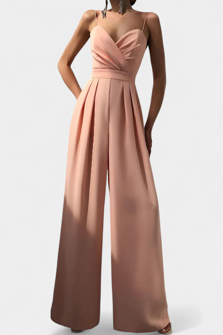 Sleeveless Jumpsuit | Tailored Waist Design | Flowy Legs for Effortless Movement | Perfect for Casual or Dressy Occasions