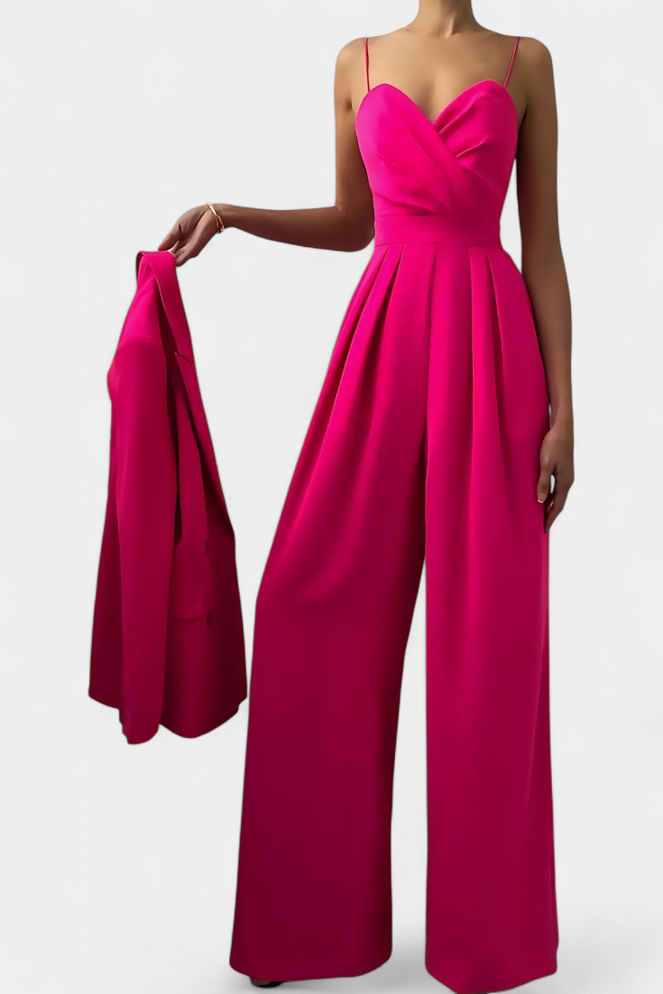 Sleeveless Jumpsuit | Tailored Waist Design | Flowy Legs for Effortless Movement | Perfect for Casual or Dressy Occasions