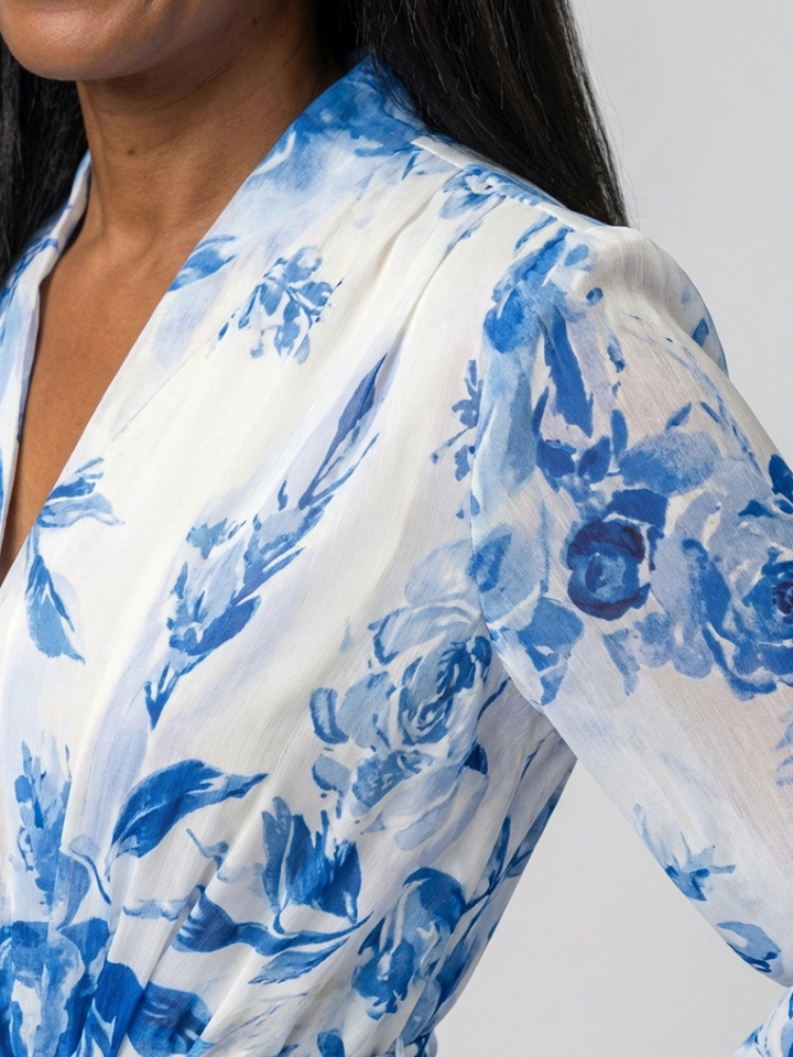 Floral Maxi Dress | Long Sleeve Wrap Design | Perfect for Any Occasion | Lightweight and Comfortable