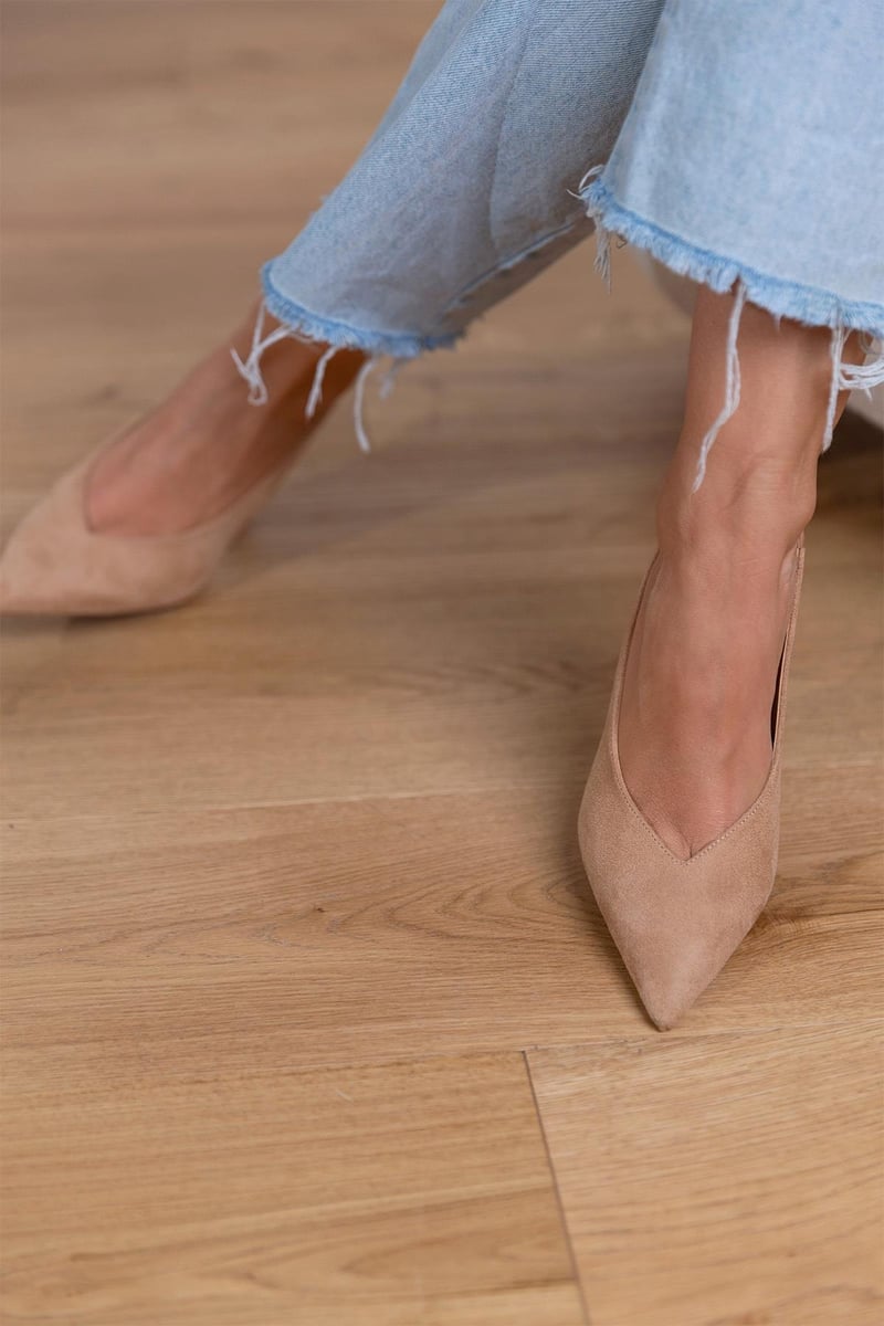 Slingback Heels | Soft Suede Material | Comfortable Fit for All-Day Wear | Elegant Design
