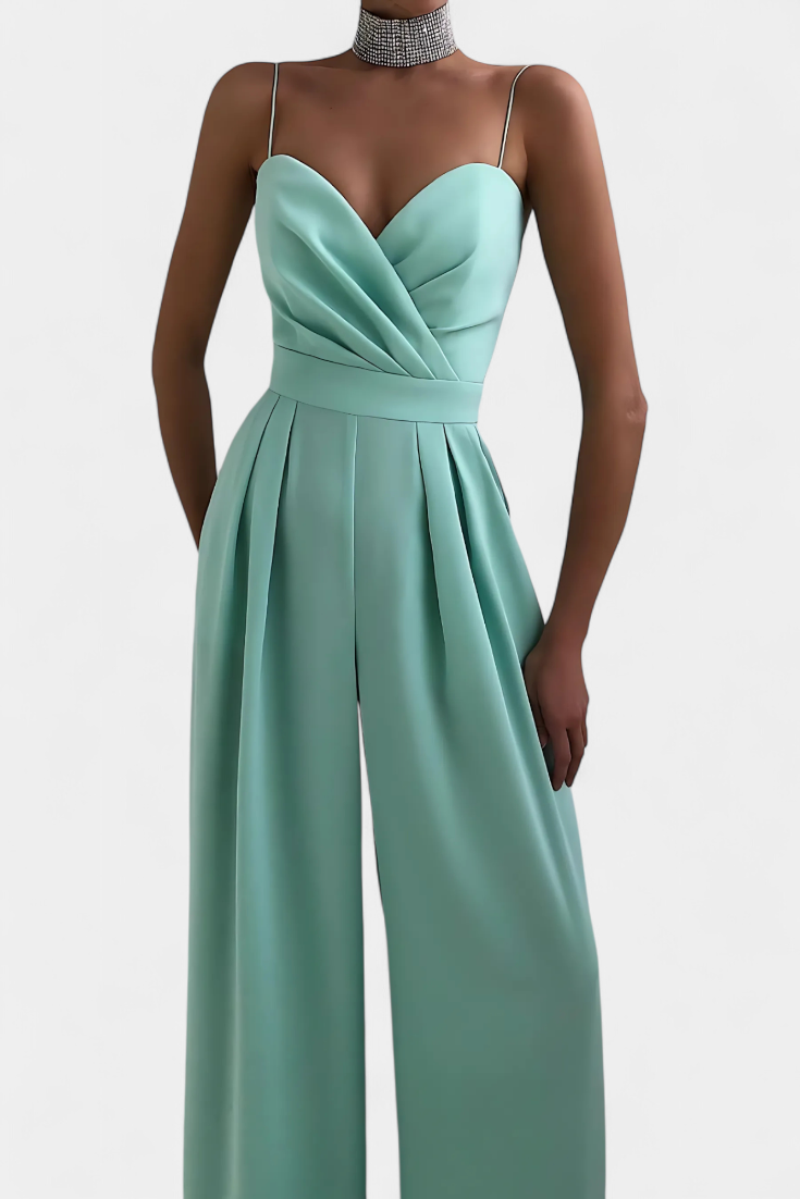 Sleeveless Jumpsuit | Tailored Waist Design | Flowy Legs for Effortless Movement | Perfect for Casual or Dressy Occasions