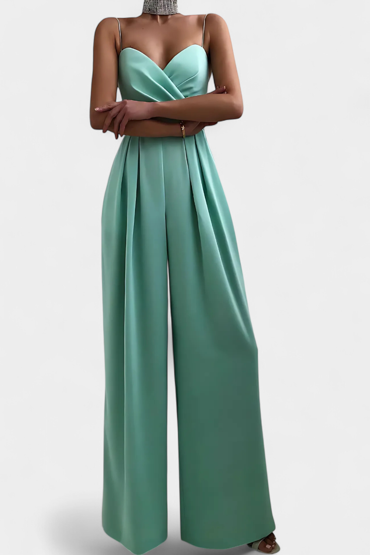 Sleeveless Jumpsuit | Tailored Waist Design | Flowy Legs for Effortless Movement | Perfect for Casual or Dressy Occasions