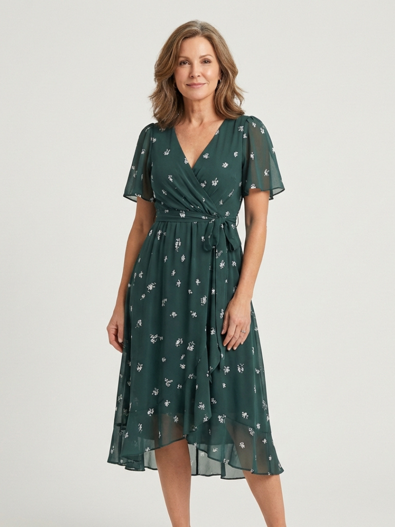 Midi Dress | Abstract Pattern Design | Flattering Fit for All Occasions | Lightweight Fabric