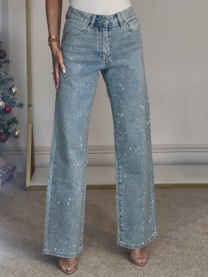 Women's High-Waist Wide-Leg Jeans - Relaxed Fit Ankle