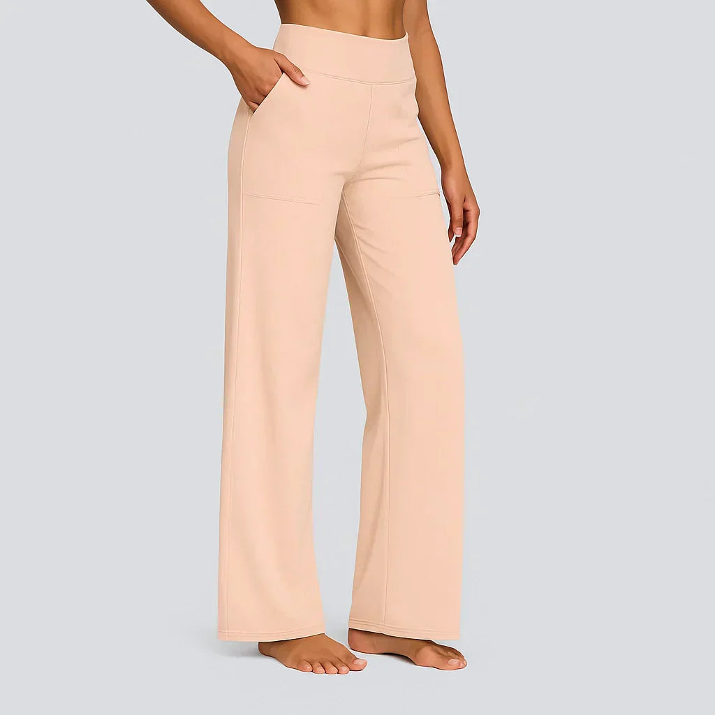 Women's High-Waist Yoga Pants - Soft Stretch Activewear - Apricot