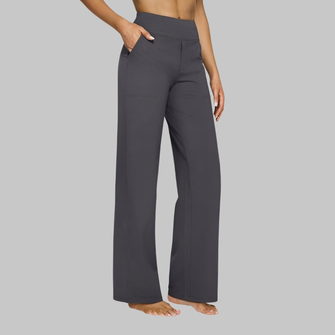 Women's High-Waist Yoga Pants - Soft Stretch Activewear - Grey