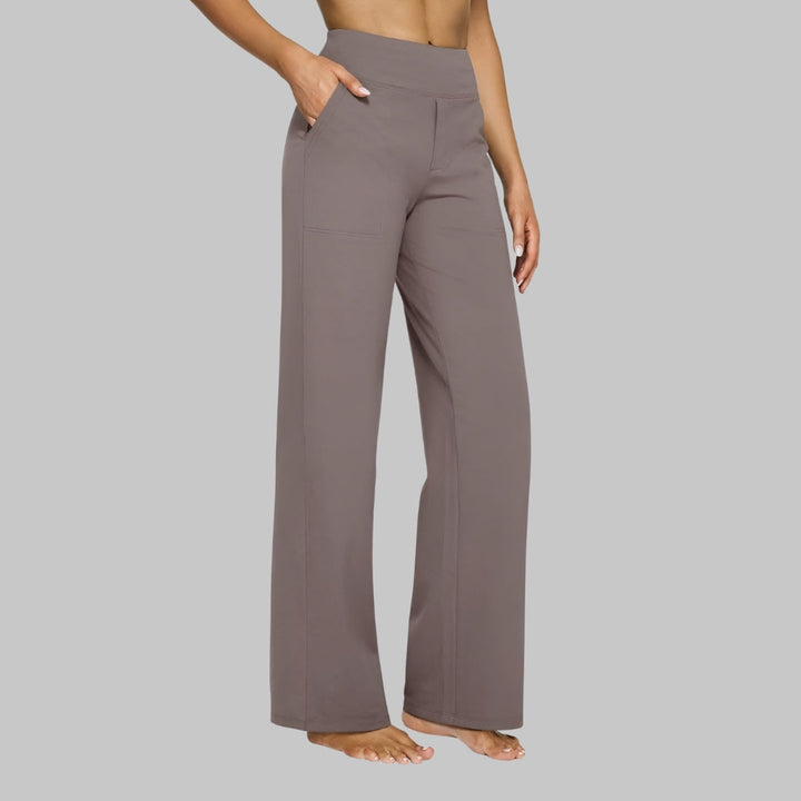 Women's High-Waist Yoga Pants - Soft Stretch Activewear - Taupe