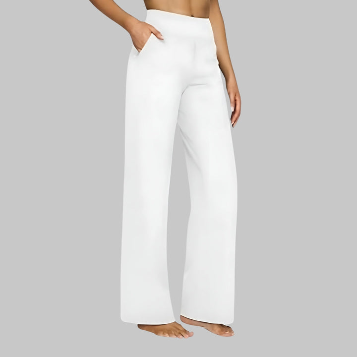 Women's High-Waist Yoga Pants - Soft Stretch Activewear - White