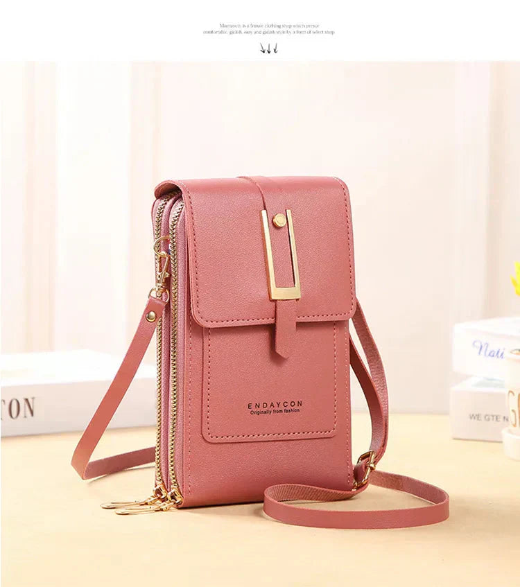 Leather Cell Phone Crossbody Bag | Convenient Hands-Free Design | Perfect for Everyday Use | Chic and Durable Style