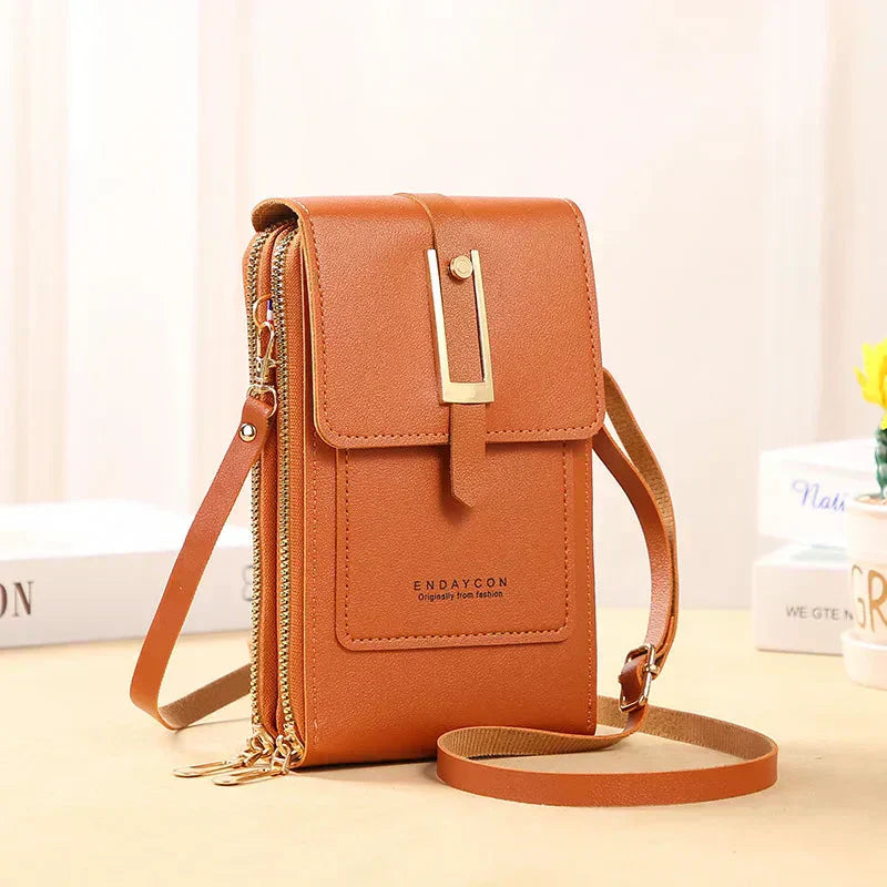 Leather Cell Phone Crossbody Bag | Convenient Hands-Free Design | Perfect for Everyday Use | Chic and Durable Style