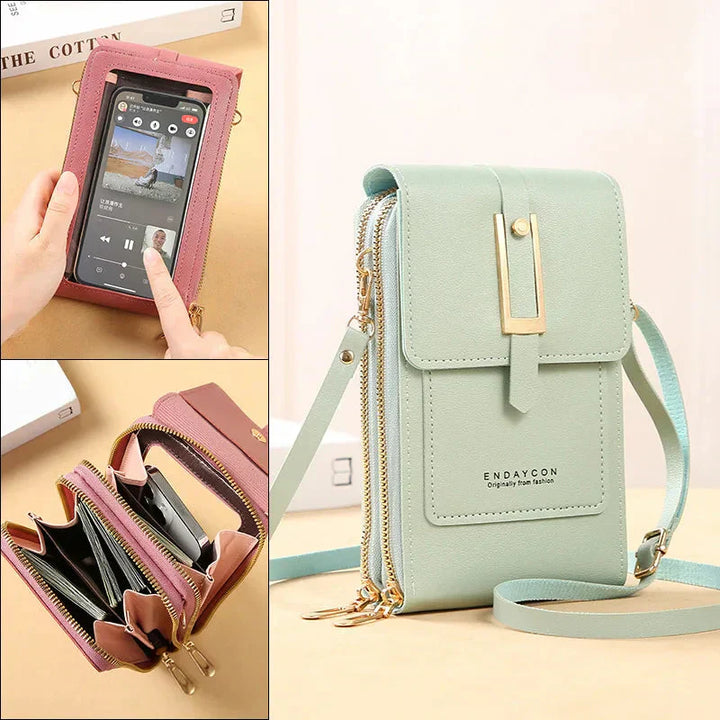 Leather Cell Phone Crossbody Bag | Convenient Hands-Free Design | Perfect for Everyday Use | Chic and Durable Style