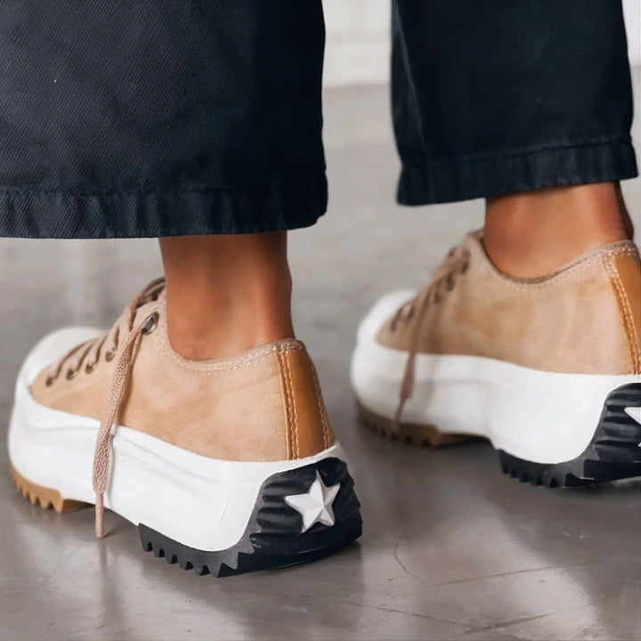 Women's Platform Sneakers Low Top Lace Up – Casual Going Out