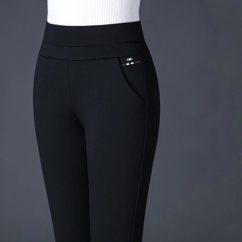 Women's Stretch Pants - Elegant Comfort Fit - Black