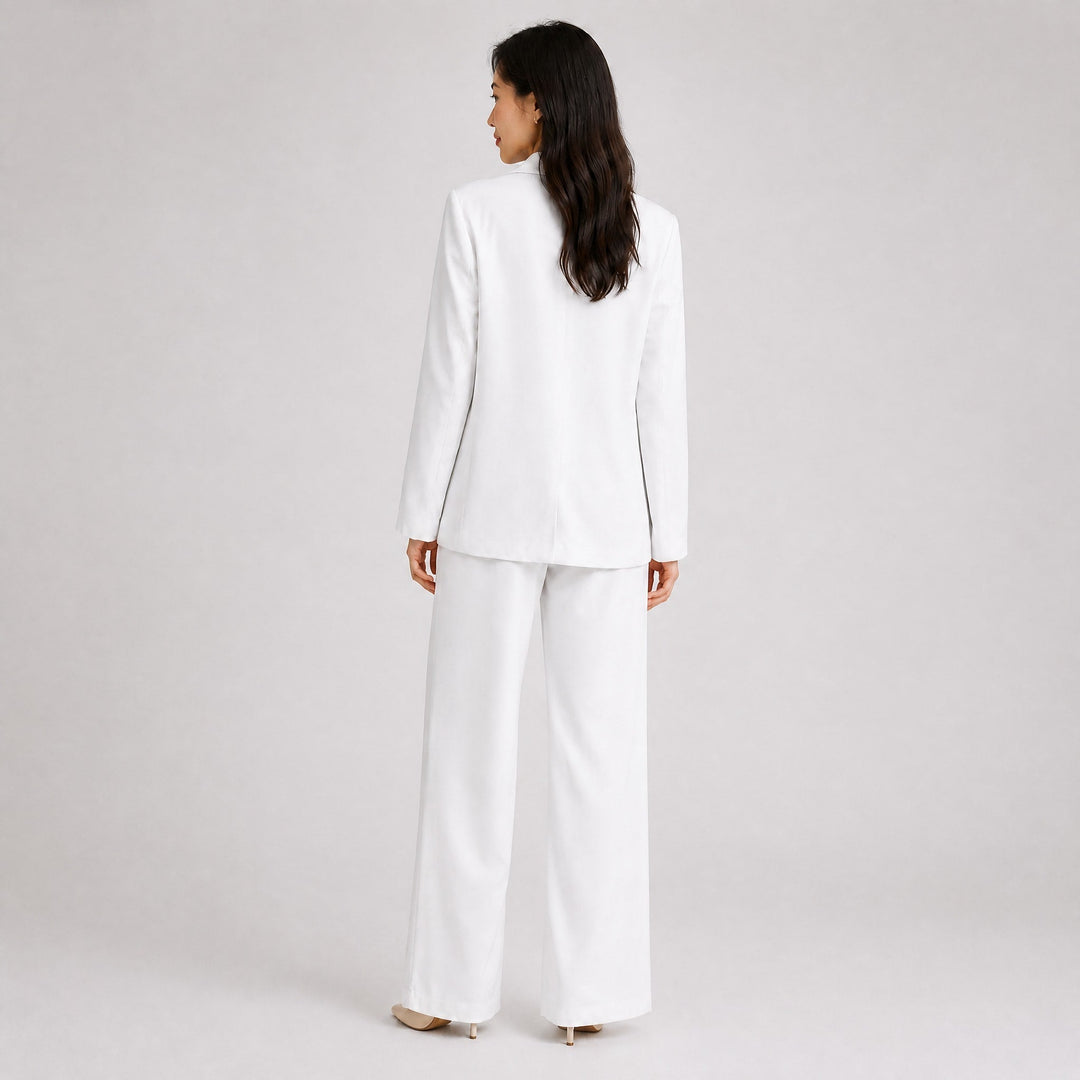 Women's Tailored Blazer & Wide-Leg Trouser Set