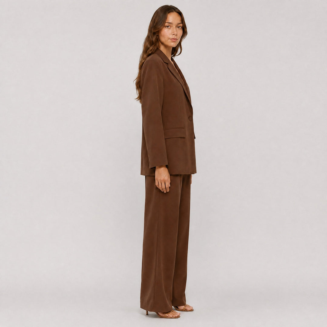 Women's Tailored Blazer & Wide-Leg Trouser Set