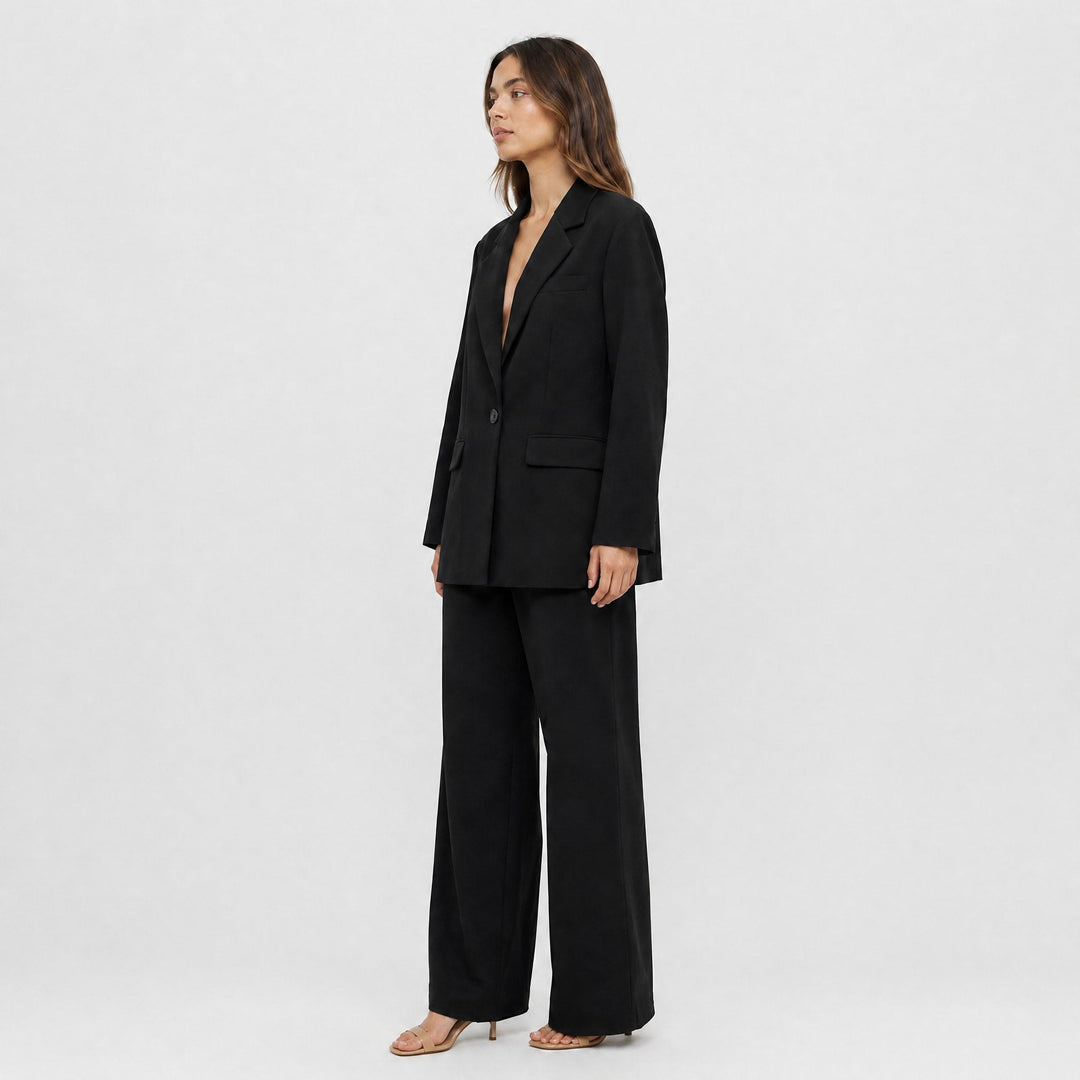 Women's Tailored Blazer & Wide-Leg Trouser Set