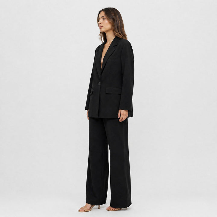 Women's Tailored Blazer & Wide-Leg Trouser Set