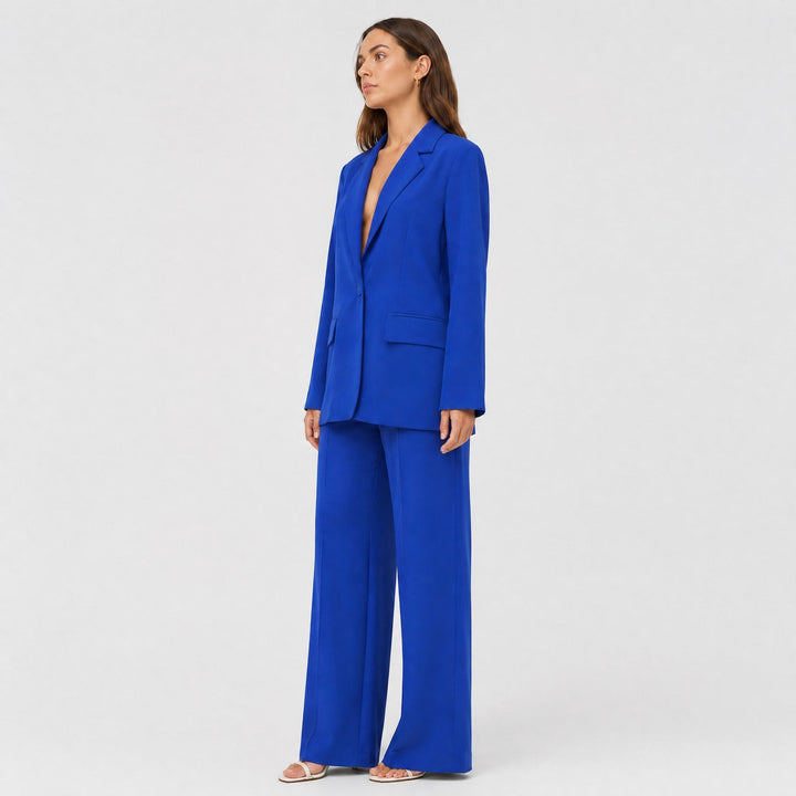 Women's Tailored Blazer & Wide-Leg Trouser Set