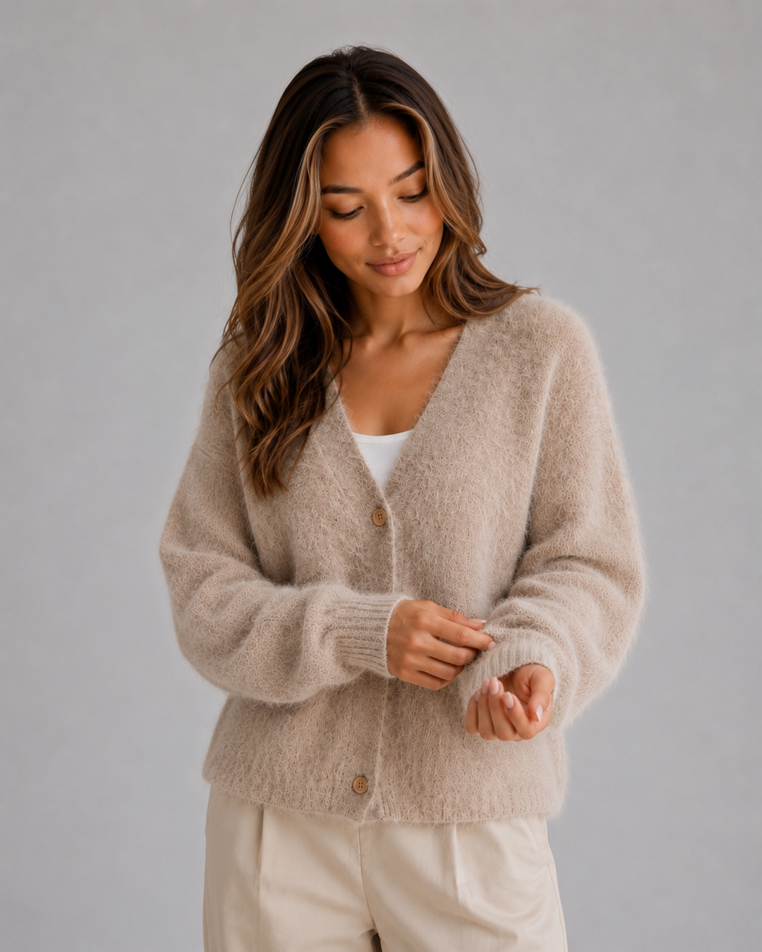 Women's V-Neck Cardigan Sweater - Soft Knit