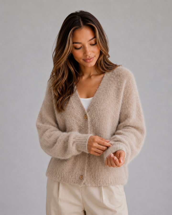 Women's V-Neck Cardigan Sweater - Soft Knit